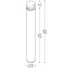 Potelet extérieur rond 1000mm TOK 270° blanc RAL9010