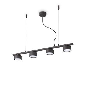 Lustre MINOR avec à 4 lampes sur une barre finition Noir mat 