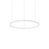 Lustre Hulahoop cercle suspendu avec profilé aluminium plat Led finition Blanc mat 