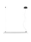 Suspension horizontale tube verre OSLO finition Noir mat/transparent