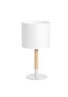 Lampe NOELIA bois et métal avec abat-jour finition Blanc et bois