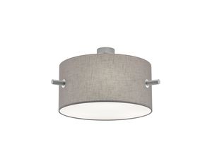 Plafonnier CAMDEN grand abat-jour tissu gris de TrioLighting