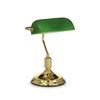 Lampe banquier avec abat-jour en verre orientable finition Doré/vert