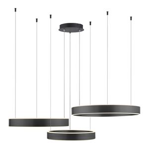 Lustre 3 cercles suspendus SCULLI finition Noir mat