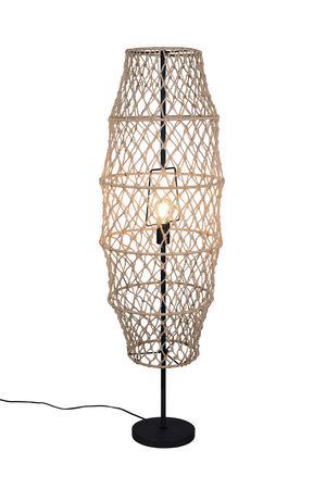 Lampadaire HIVE avec abat-jour finition Corde et noir