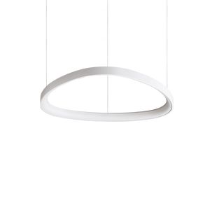 Suspension GEMINI avec profilé aluminium plat Led finition Blanc mat 