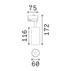 Spot FOX 15W IRC80 pour rail triphasé finition Noir mat 