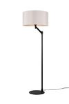 Lampadaire CASSIO noir mat et abat-jour blanc de TrioLighting