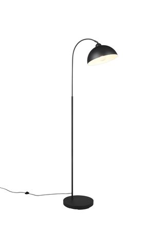 Lampadaire coudé SIERRA diffuseur blanc finition noire