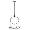 Suspension boule pour l'extérieur IP44 SAIGON R45 finition Anthracite et blanc