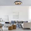 Plafonnier Led rond ELIZA finition Noir et bois naturel