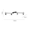 Barre 4 spots orientables BARIK avec 2 barres lumieuses finition Noir mat