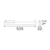 Barre linéaire UGR 14W UGR<22 pour rail triphasé finition Blanc mat 