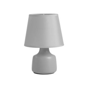 Lampe CLOE pied céramique et abat-jour conique finition grise