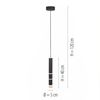 Tube suspendu PURE-VEGA finition Noir mat