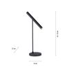 Lampe de bureau tubulaire sur tige PURE-TUTUA finition Noir mat Tactile