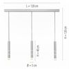 Lustre à 3 tubes suspendus PURE-VEGA finition Aluminium