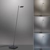 Lampadaire tubulaire sur tige PURE-MIRA finition Noir mat avec télécommande