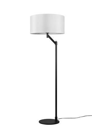 Lampadaire CASSIO noir mat et abat-jour blanc de TrioLighting