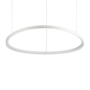 Suspension GEMINI avec profilé aluminium plat Led finition Blanc mat 