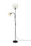 Lampadaire HAVAL grillagé avec liseuse articulée Métal Noir et doré mat 15+10W max.