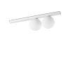 Plafonnier BINOMIO barre avec 2 boules blanches finition Blanc mat 