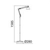 Lampadaire articulé ARTIC pour ampoule E27 finition blanche et chromée