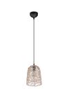 Lustre LOVIS noir et rotin tressé de TrioLighting