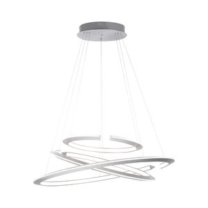 Lustre 3 cercles suspensdus ALESSA finition Acier avec télécommande