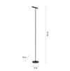 Lampadaire tubulaire sur tige PURE-TUTUA finition Noir mat Tactile