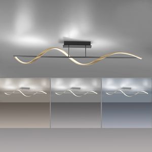 Plafonnier Led spirale Q-SWING finition Anthracite/laiton mat connecté