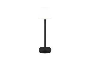 Lampe de table rechargeable noire MARTINEZ abat-jour blanc