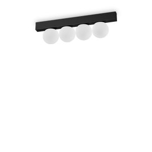 Plafonnier PING PONG barre avec 4 boules blanches finition Noir et blanc 