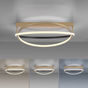 Plafonnier Led Q-BELUGA finition Anthracite/laiton mat connecté