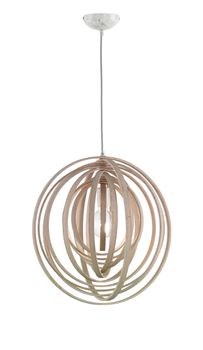 Lustre BOOLAN en cercles concentriques bois clair de TrioLighting