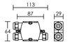 Raccord 3 voies/câbles IP68 Plastique  