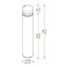 Potelet extérieur rond 700mm TOK 360° gris RAL9006