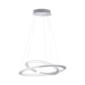 Lustre 2 cercles suspensdus ALESSA finition Acier avec télécommande