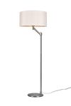 Lampadaire CASSIO nickel mat et abat-jour blanc de TrioLighting