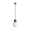 Suspension MOON avec diffuseur boule blanche finition Anthracite et opale blanc