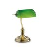 Lampe banquier avec abat-jour en verre orientable finition Patiné/vert