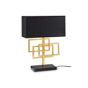 Lampe de salon décorative LUXURY 3 rectangles finition noire et dorée