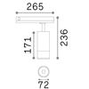 Spot EOS 25W 1-10V IRC80 pour rail triphasé finition Noir mat 