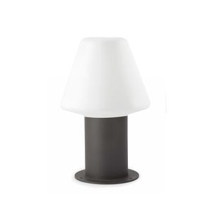 Borne MISTU avec diffuseur conique blanc finition Anthracite et opale blanc