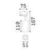 Spot FOX 8W IRC90 pour rail triphasé finition Blanc mat 