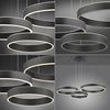 Lustre 3 cercles suspendus SCULLI finition Noir mat