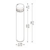 Potelet extérieur rond 700mm TOK 180° blanc RAL9010