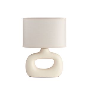 Lampe PUBOL pied céramique et abat-jour finition Crème