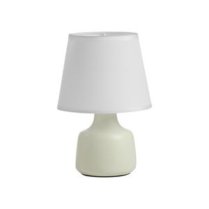 Lampe CLOE pied céramique et abat-jour conique finition blanche