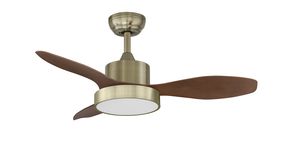 Ventilateur de plafond RIGA XS avec 3 pâles finition laiton patiné